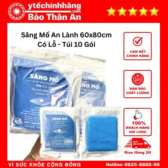 Săng Mổ An Lành Các Kích Cỡ 41 Săng Mổ An Lành 50cm x 50cm Không Lỗ - Túi 10 Gói