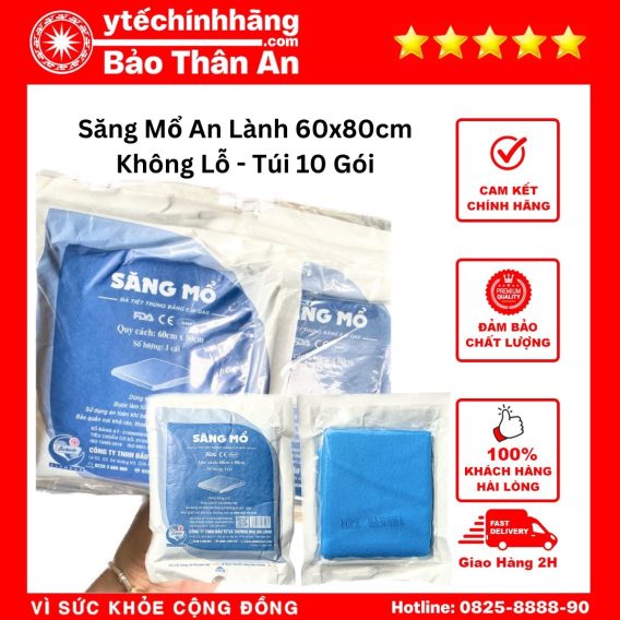 Săng Mổ An Lành Các Kích Cỡ 40 Săng Mổ An Lành 50cm x 50cm Không Lỗ - Túi 10 Gói