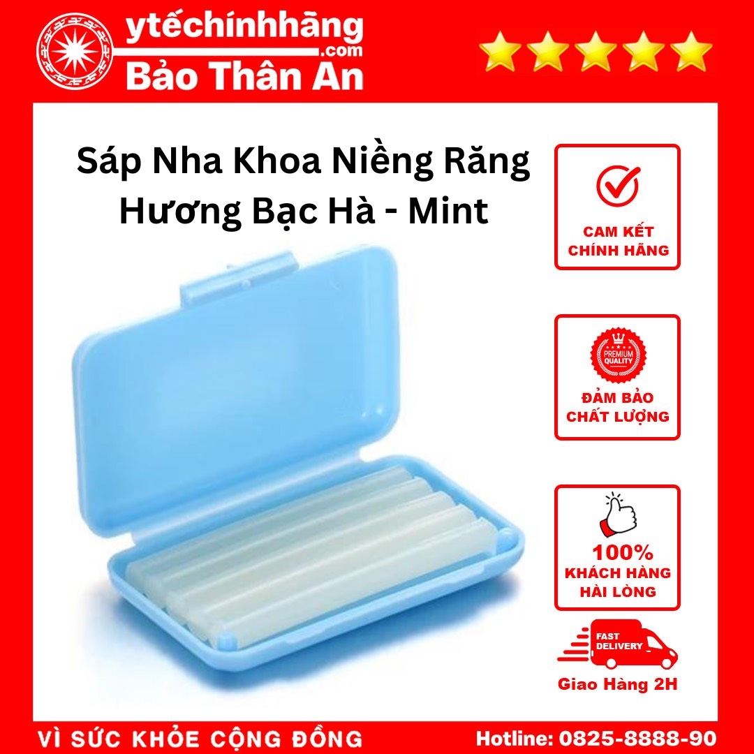 Sáp Nha Khoa Niềng Răng - Hương Bạc Hà - Mint (1) Sap Nha Khoa Nieng Rang Huong Bac Ha Mint 1