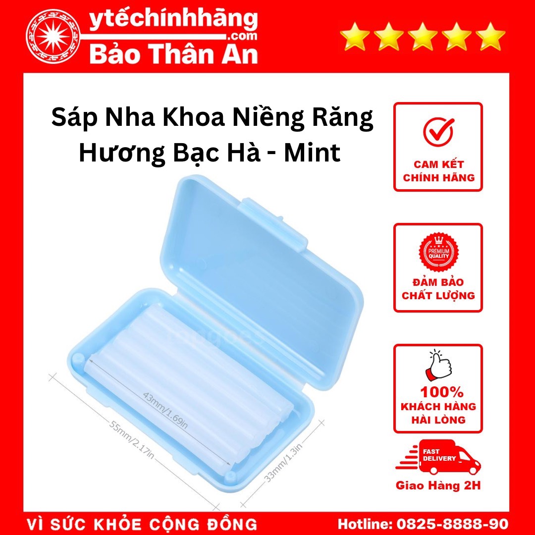 Sáp Nha Khoa Niềng Răng - Hương Bạc Hà - Mint (2) Sap Nha Khoa Nieng Rang Huong Bac Ha Mint 2