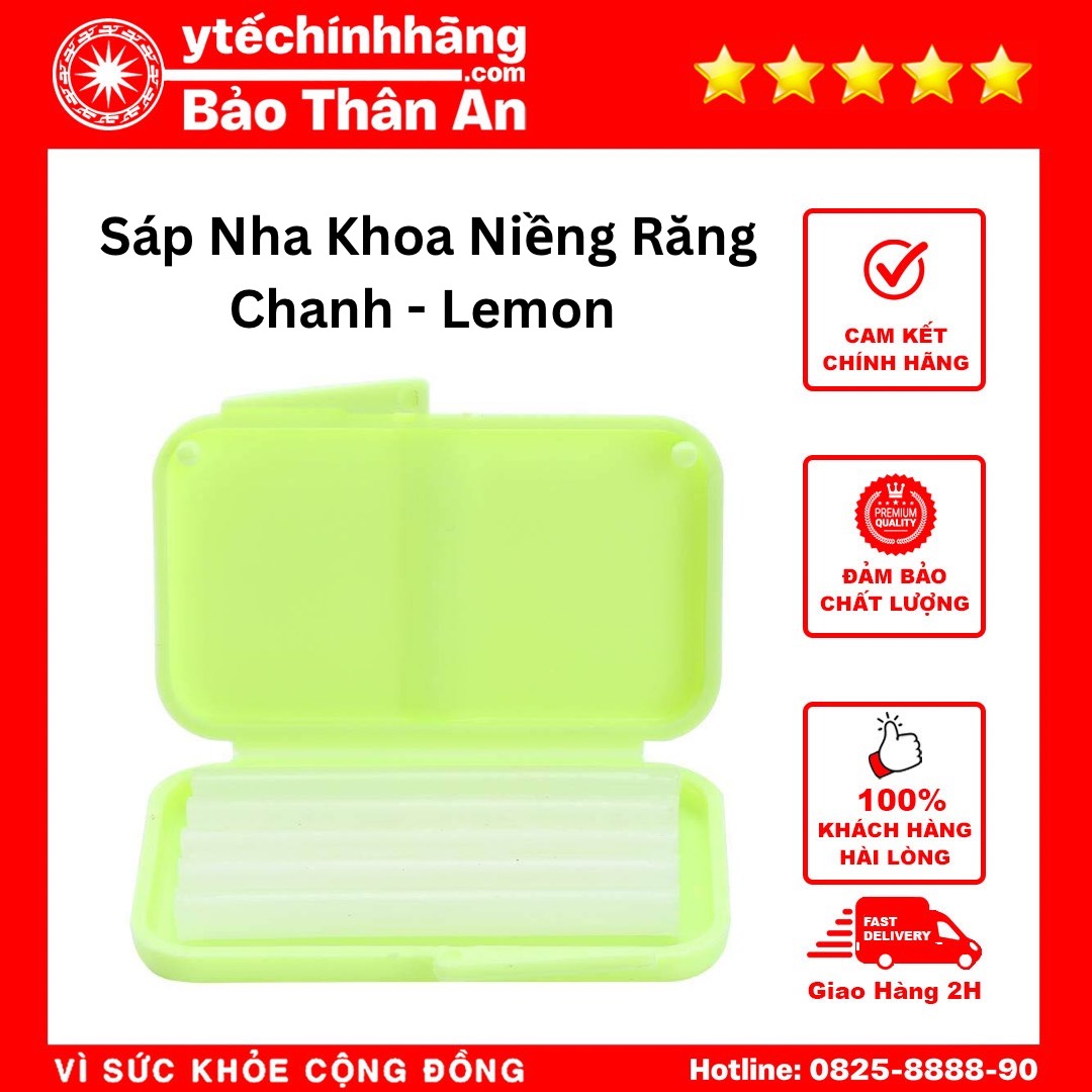 Sáp Nha Khoa Niềng Răng - Hương Chanh - Lemon Sap Nha Khoa Nieng Rang Huong Chanh Lemon