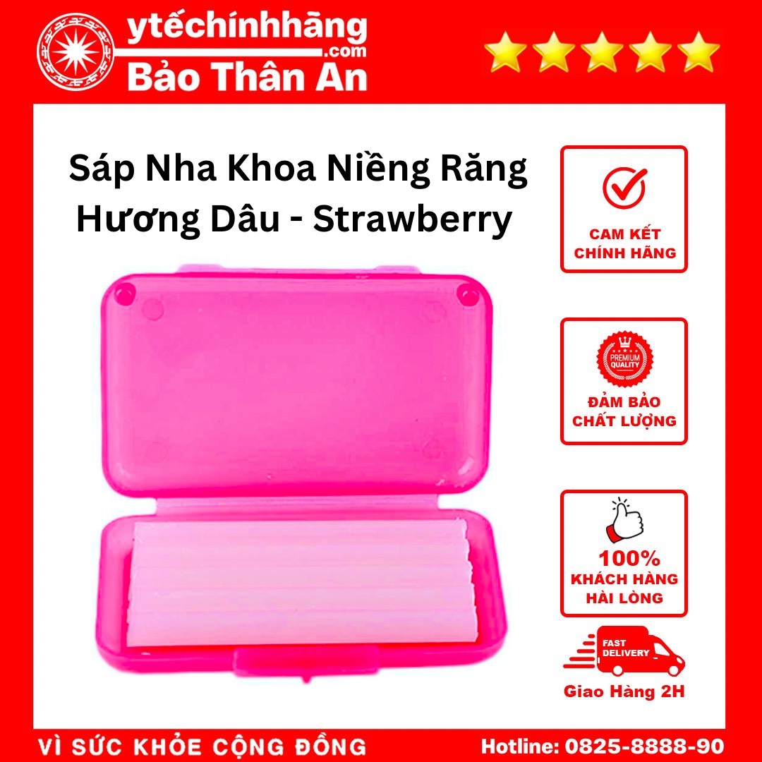Sáp Nha Khoa Niềng Răng - Hương Dâu - Strawberry Sap Nha Khoa Nieng Rang Huong Dau Strawberry