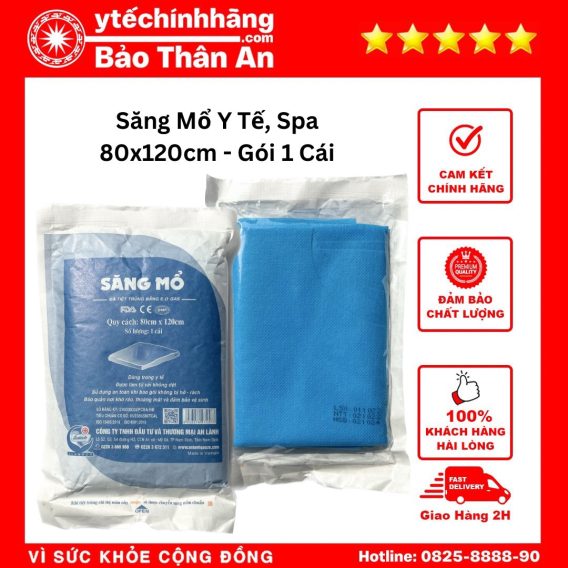 Săng Mổ An Lành Các Kích Cỡ 36 Săng Mổ An Lành 80cm x 120cm Không Lỗ - Gói 1 Cái