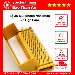 Bộ 30 Mũi Khoan Nha Khoa Và Hộp Cắm