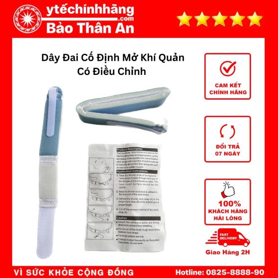 Dây Đai Cố Định Ống Mở Khí Quản Canuyn 18 01 túi x Dây Đai cố định ống mở khí quản + 01 hướng dẫn sử dụng