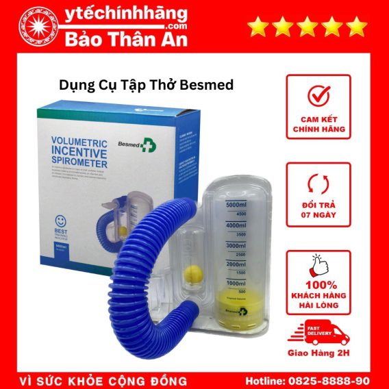 Dụng Cụ Tập Thở Besmed - Dụng cụ tập thở sau phẫu thuật giúp bệnh nhân tự theo dõi các bài tập thở và thực hiện bài tập