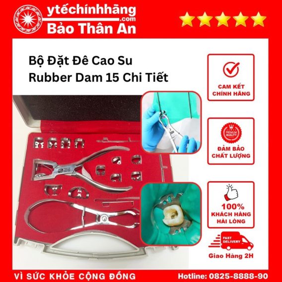 Bộ Đặt Đê Cao Su Rubber Dam 15 Chi Tiết 8 Bộ Đặt Đê Cao Su Rubber Dam gồm 15 Chi Tiết