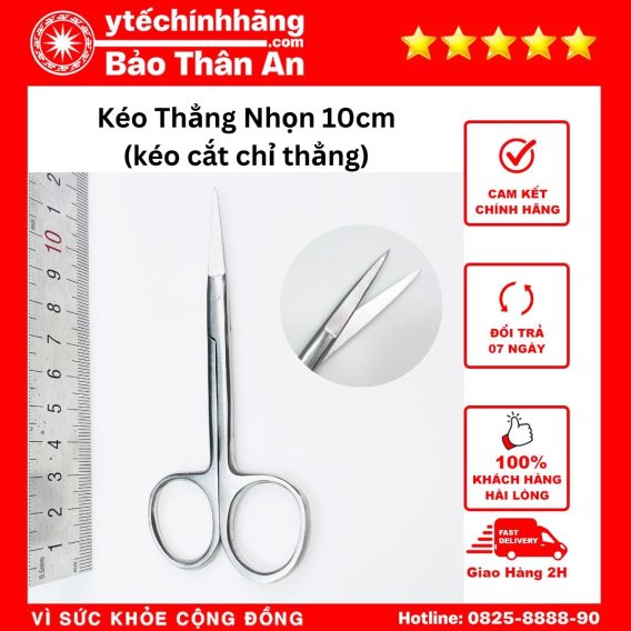 Kéo cắt chỉ - Kéo thẳng nhọn 10cm