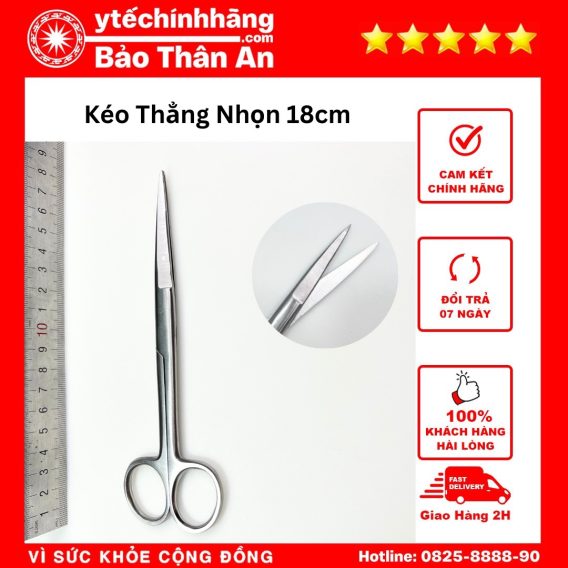 Kéo thẳng nhọn 18cm
