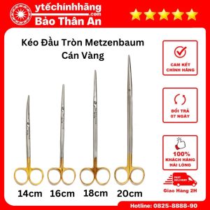 Kéo Đầu Tròn Metzenbaum Cán Vàng