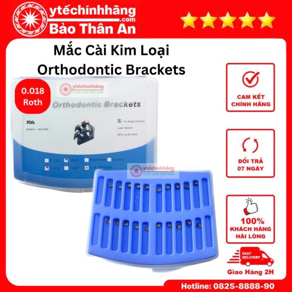 Mac cai rang kim loai orthodontic Brackets Roth 0.018