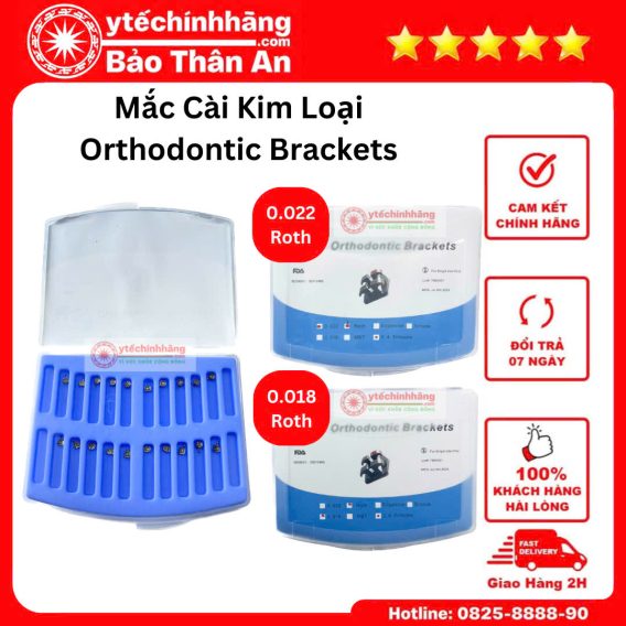 Mac cai rang kim loai orthodontic Brackets Roth