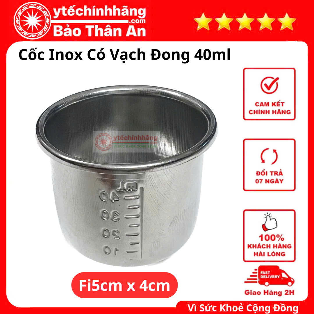 Cốc Chén Bát Inox Cốc Đong 40ml Coc Chen Bat Inox Coc Dong 40ml