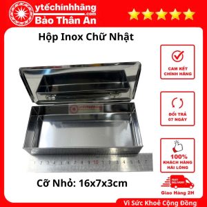 Hop Inox Chu Nhat Nho 16x7x3cm