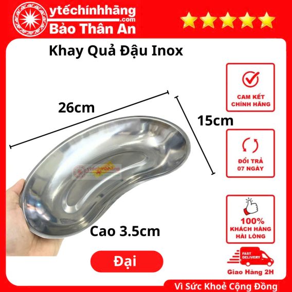 Khay Qua Dau Inox dai