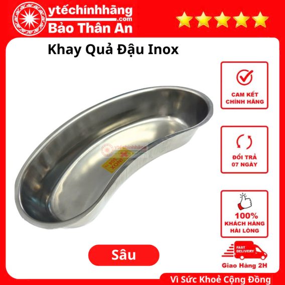 Khay Qua Dau Inox trung