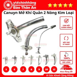 Ống Mở Khí Quản Canuyn 2 Nòng Hợp Kim Bạc