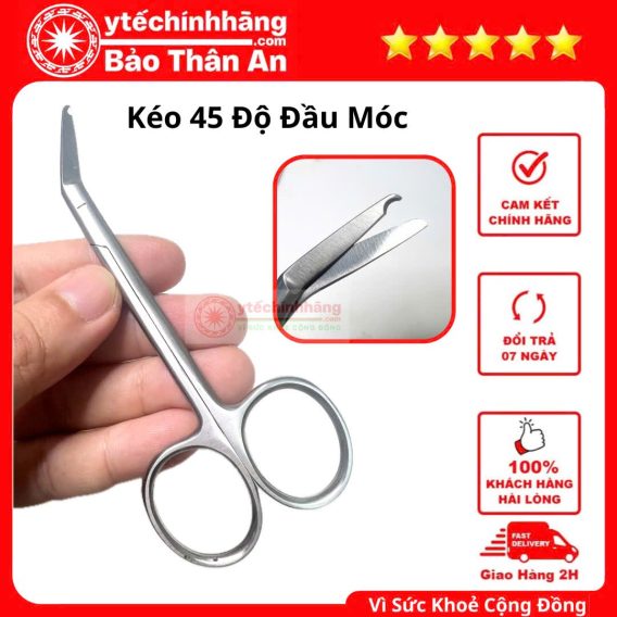 Kéo Cắt Chỉ Đầu Móc 11 Kéo Cắt Chỉ Y Tế 45 Độ Đầu Móc