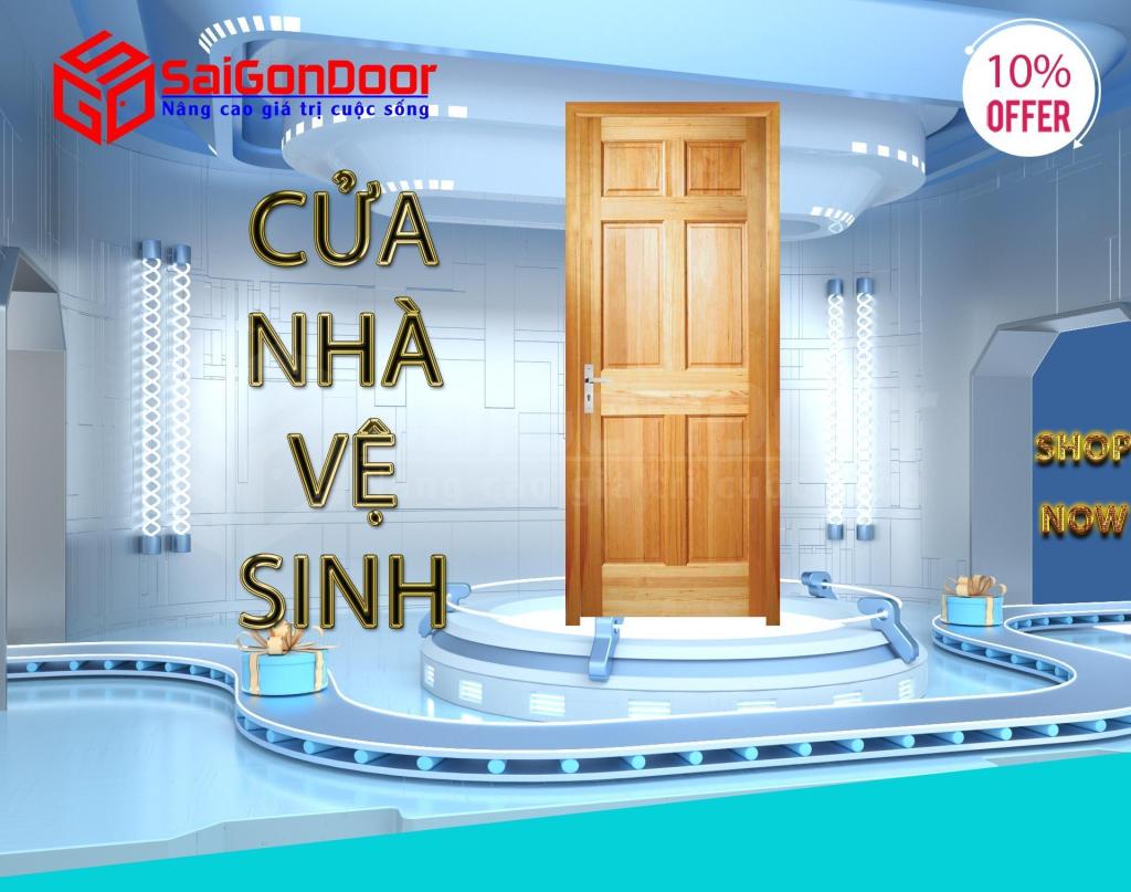 Sử dụng cửa gỗ làm cửa nhà vệ sinh mang lại tính phong thuỷ tự nhiên cực tốt