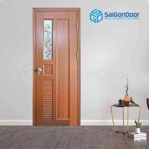 Cửa phòng ngủ được làm từ nhựa giả gỗ giúp tiết kiệm chi phí