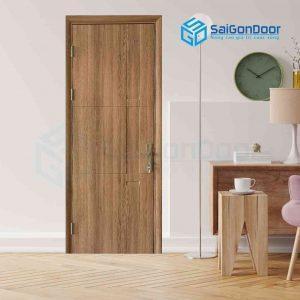 Cửa phòng ngủ được làm từ nhựa giả gỗ giúp tiết kiệm chi phí