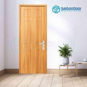 Cửa phòng ngủ được làm từ nhựa giả gỗ giúp tiết kiệm chi phí