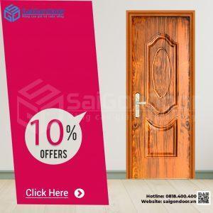 Mẫu cửa thép vân gỗ SaiGonDoor đẹp và Hot nhất