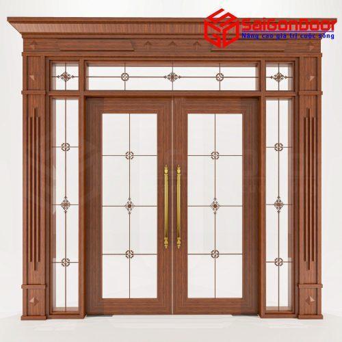 Cửa Nhôm Vân Gỗ 68