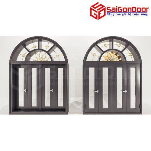 Cửa Nhôm Vân Gỗ SGD-CNVG-17