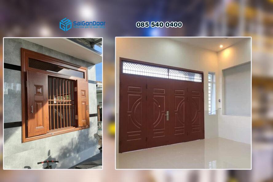Cấu tạo cửa Composite bao gồm: Cấu tạo cửa Composite bao gồm: