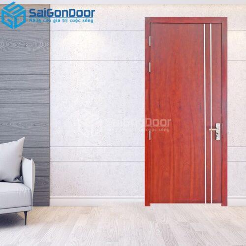Cửa Gỗ MDF veneer P1R2 Xoan Đào 1-MDFV-SGD