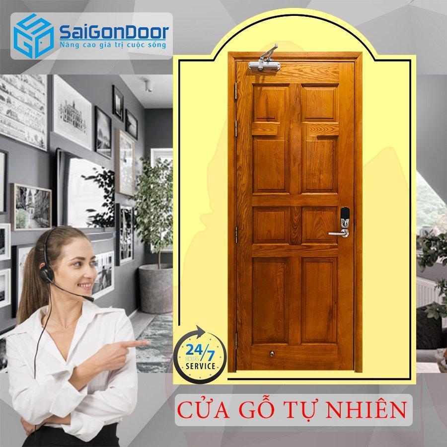 Cửa gỗ tự nhiên phòng ngủ đẹp
