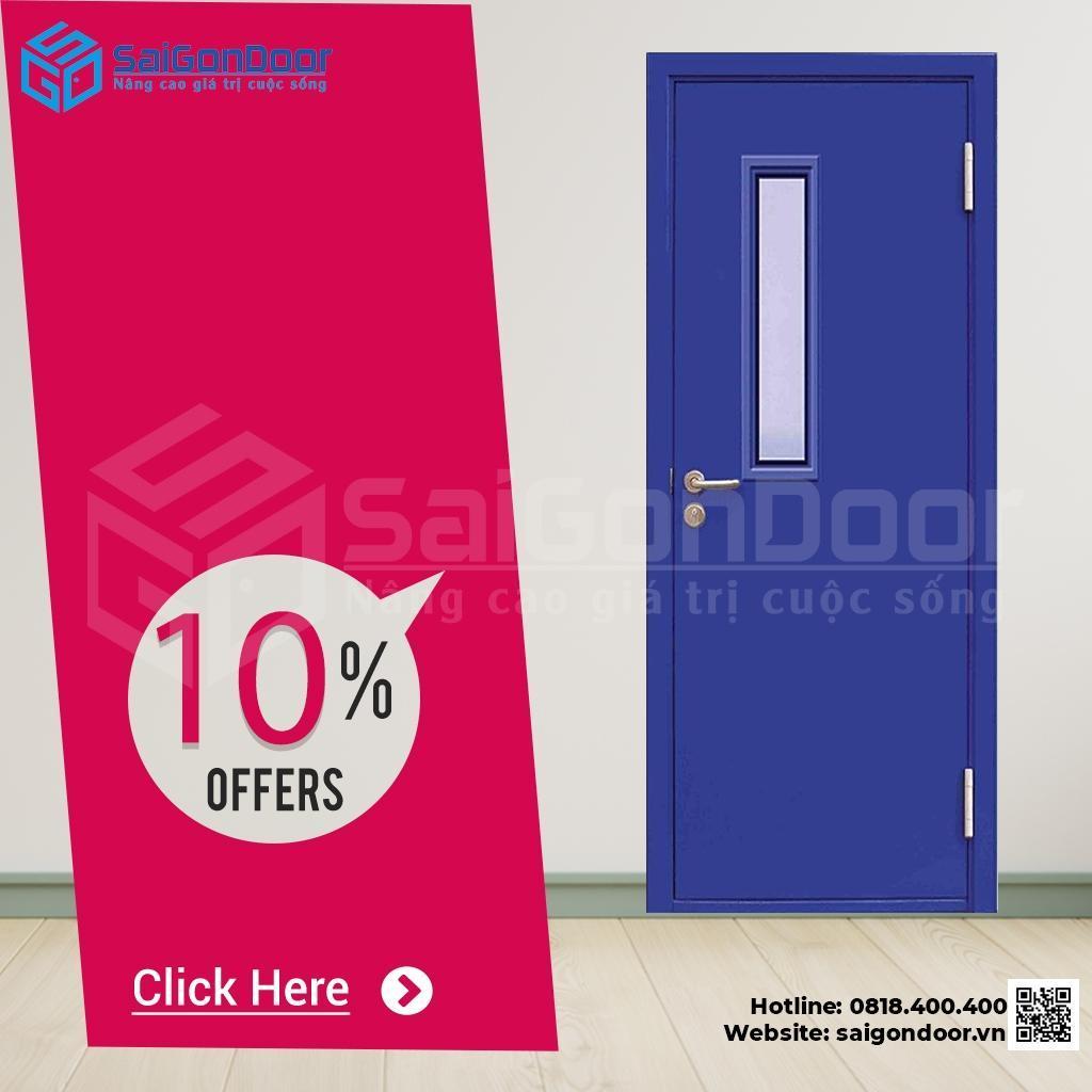 Dòng cửa thép chống cháy thường dùng làm cửa thoát hiểm, cửa phòng kho, cửa an toàn