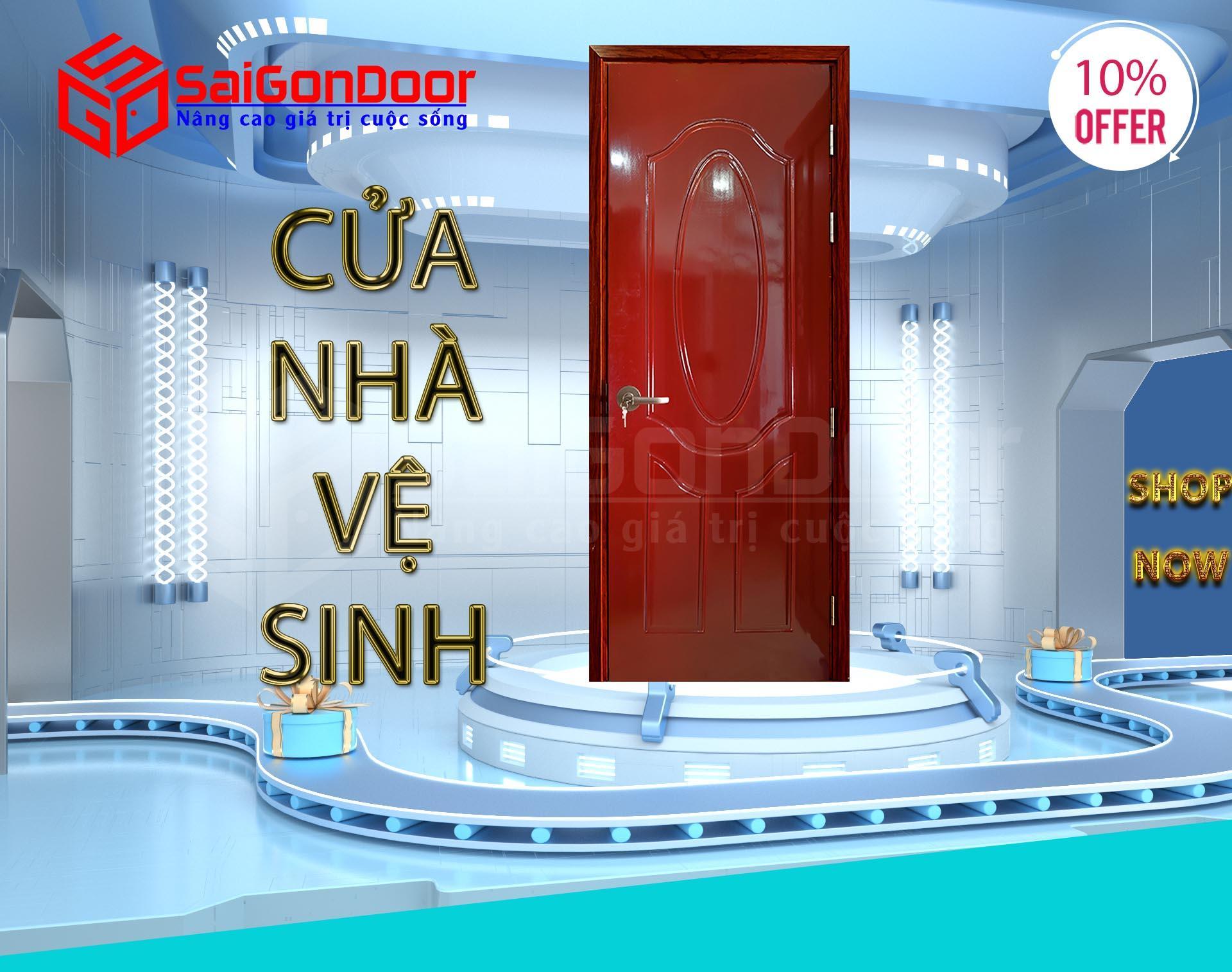 Cửa gỗ nhựa nhà vệ sinh được làm từ nhựa và gỗ