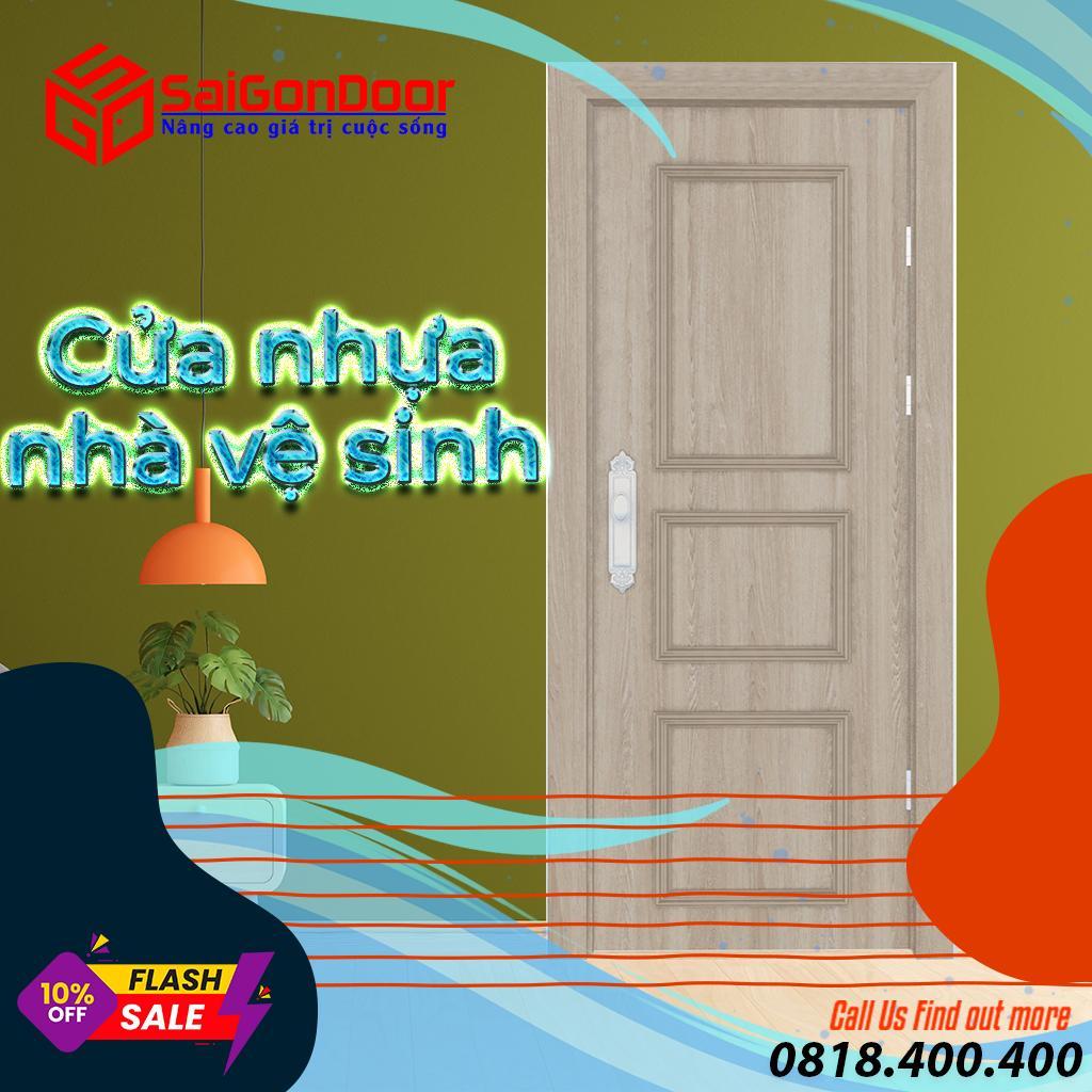Cửa nhựa nhà vệ sinh - cửa nhựa gỗ Composite
