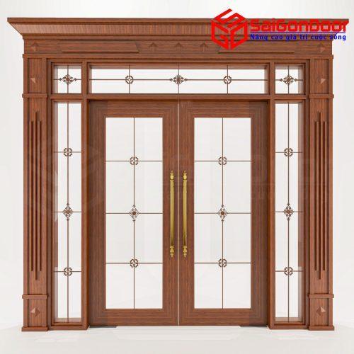 Cửa Nhôm Vân Gỗ 68