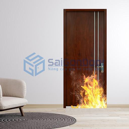 Cửa gỗ chống vân gụ khóa tay gạt Cửa gỗ chống vân gụ khóa tay gạt