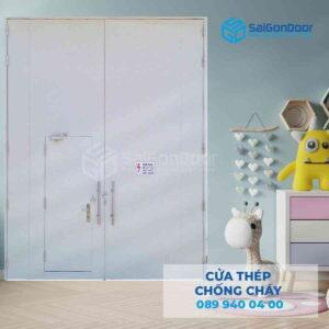 Cửa Thép Chống Cháy 3P canh nho lon cho nha xuong