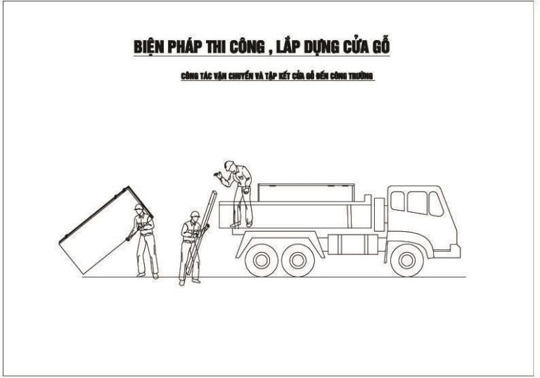 Hướng Dẫn Lắp Đặt Cửa – Biện Pháp Thi Công 27 Vận chuyền cửa đến công trình