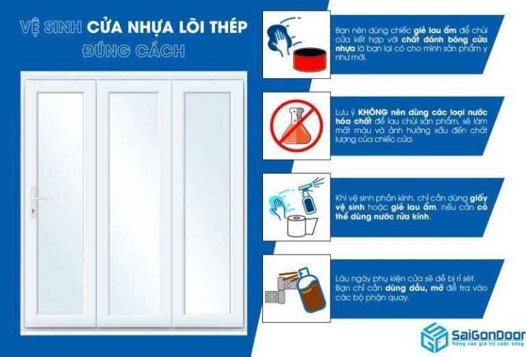Cách vệ sinh cửa nhựa lõi thép đúng cách 