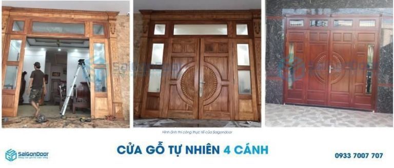 3 mẫu cửa gỗ cổ điển đẹp cho biệt thự. 12 cua go 4 canh