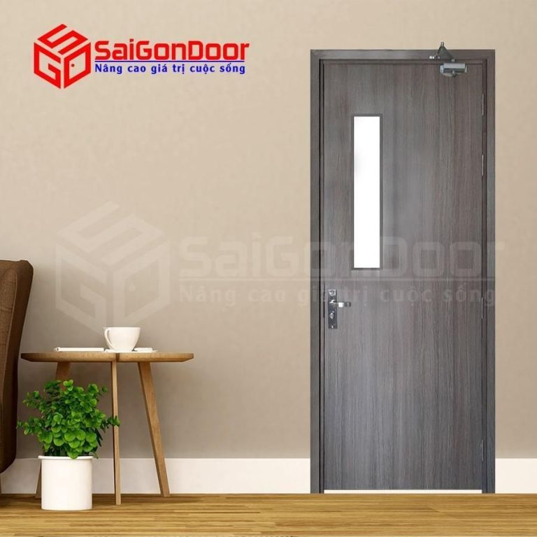 Cửa Gỗ Chống Cháy Mẫu Hiện Đại Cho Văn Phòng - Chung Cư 7 Cửa Gỗ Chống Cháy GCC-P1G1