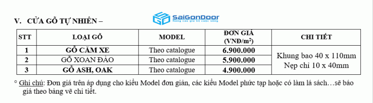 Cửa gỗ tự nhiên vẻ đẹp hoàn hảo cho ngôi nhà bạn 14 Báo giá cửa gỗ tự nhiên tại SaiGonDoor