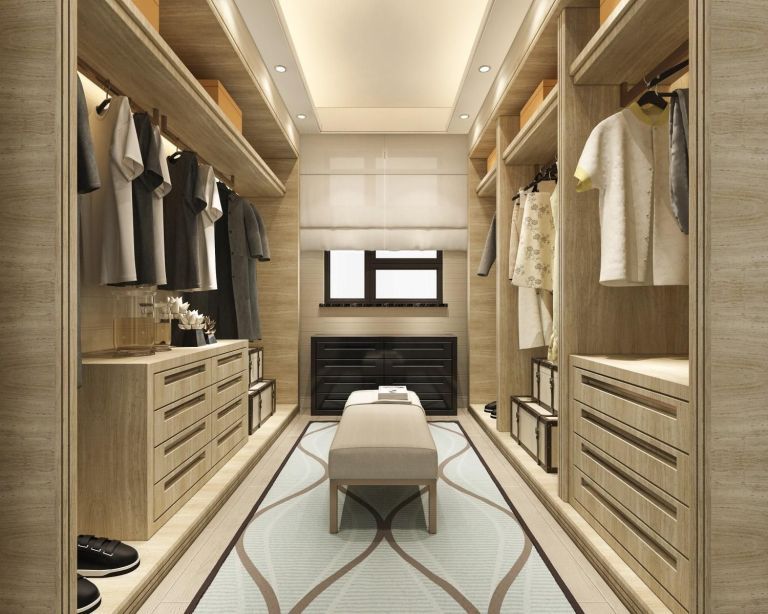 XU HƯỚNG SỬ DỤNG ĐỒ GỖ TRONG THIẾT KẾ NỘI THẤT NĂM 2021 16 3d rendering minimal scandinavian wood walk closet with wardrobe 2