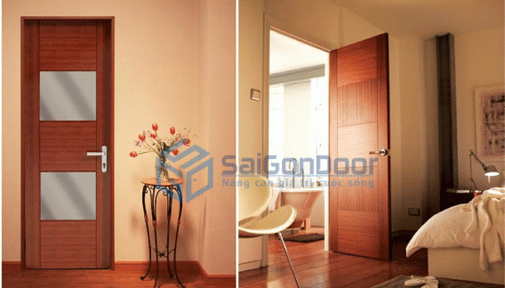 Không gian sống đẹp với cửa gỗ phủ nhựa PVC
