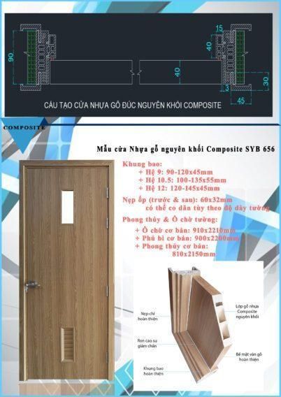 Cấu tạo mẫu cửa nhựa gỗ composite SYB-565 Cấu tạo mẫu cửa nhựa gỗ composite SYB-565