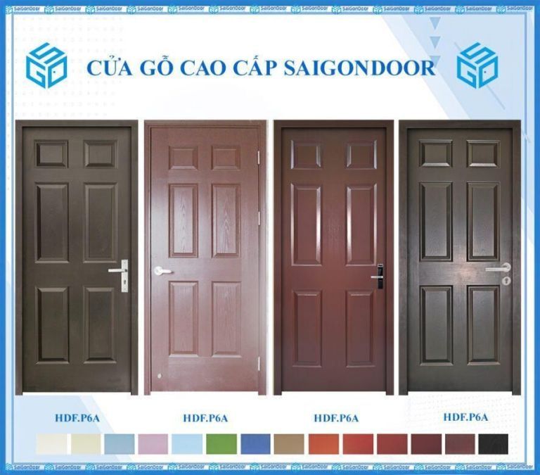 Cửa gỗ phòng ngủ HDF sơn đơn màu có giá thành khá rẻ Cửa gỗ HDF sơn đơn màu có giá thành khá rẻ