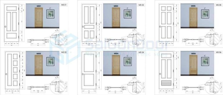 CỬA GỖ TỰ NHIÊN SỰ PHA TRỘN GIỮA CỔ ĐIỂN XEN LẪN HIỆN ĐẠI 14 Cấu tạo thông số kích thước cửa gỗ tự nhiên