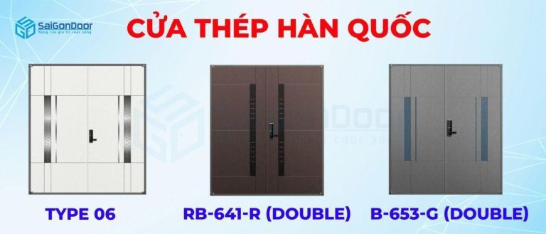 CỬA THÉP HÀN QUỐC - AN TOÀN MANG TRONG MÌNH VẺ HIỆN ĐẠI 12 Mẫu cửa thép Hàn Quốc cánh đôi