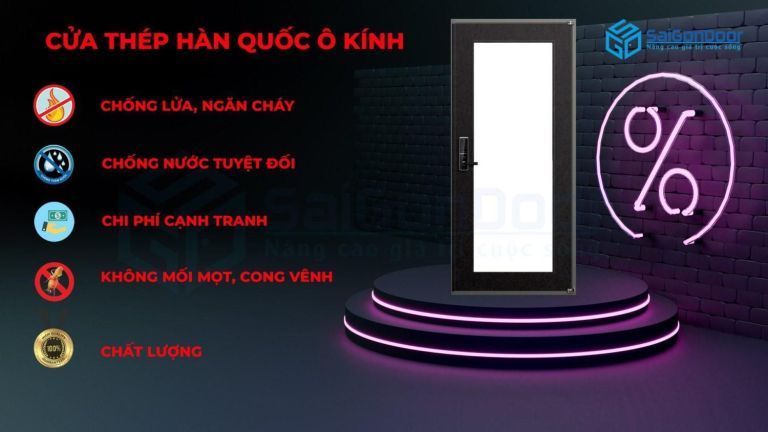 CỬA THÉP HÀN QUỐC - AN TOÀN MANG TRONG MÌNH VẺ HIỆN ĐẠI 15 Mẫu cửa thép Hàn Quốc ô kính